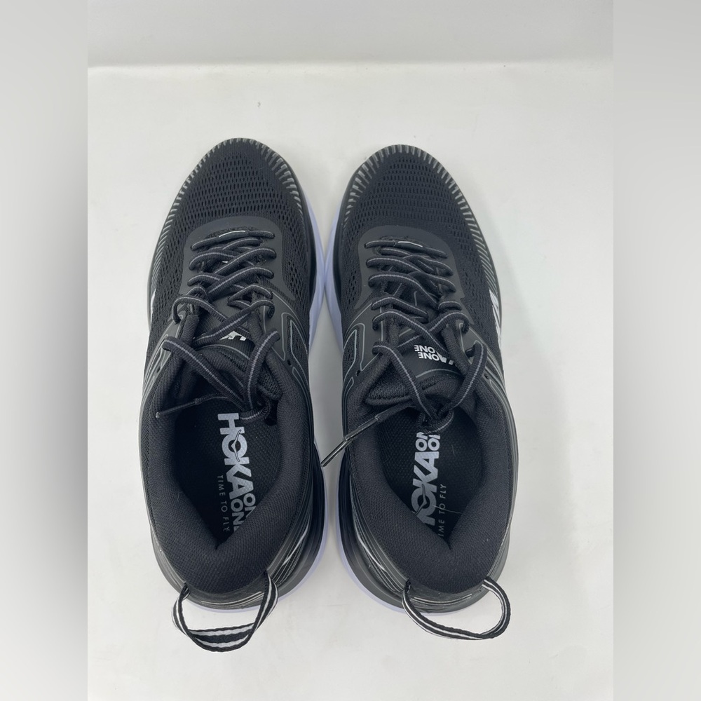 New Hoka One One Bondi 7 Black White Running Sneakers Size 9.5 Women - Picture 6 of 10